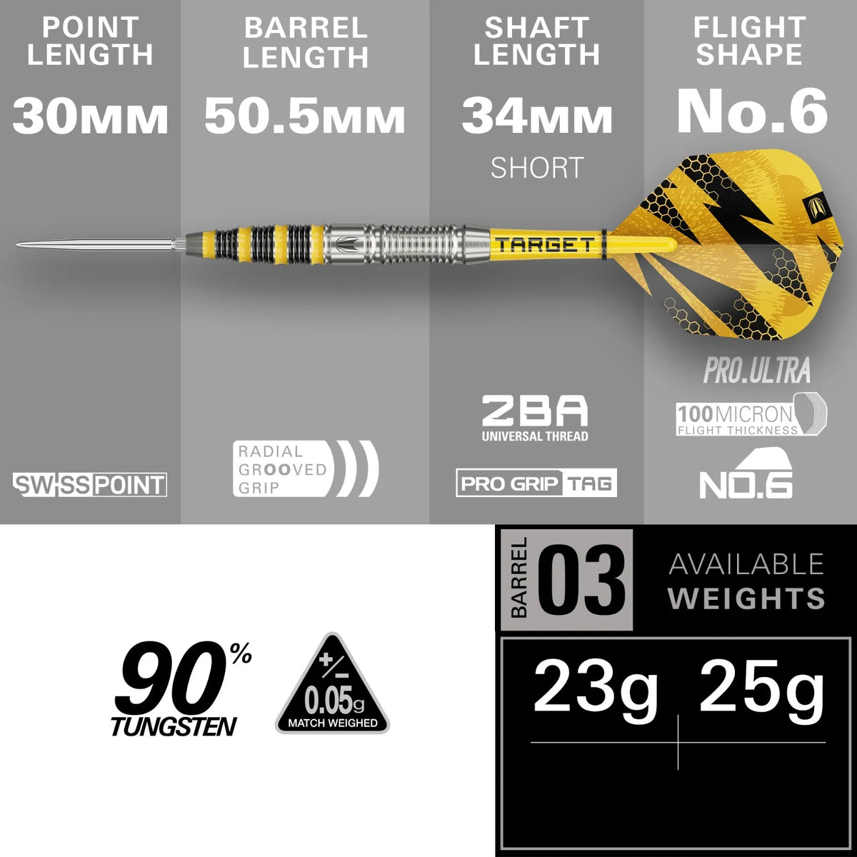 Target - Buzz Sp03 - 90% - Steel Šipky - Direct Darts - 2