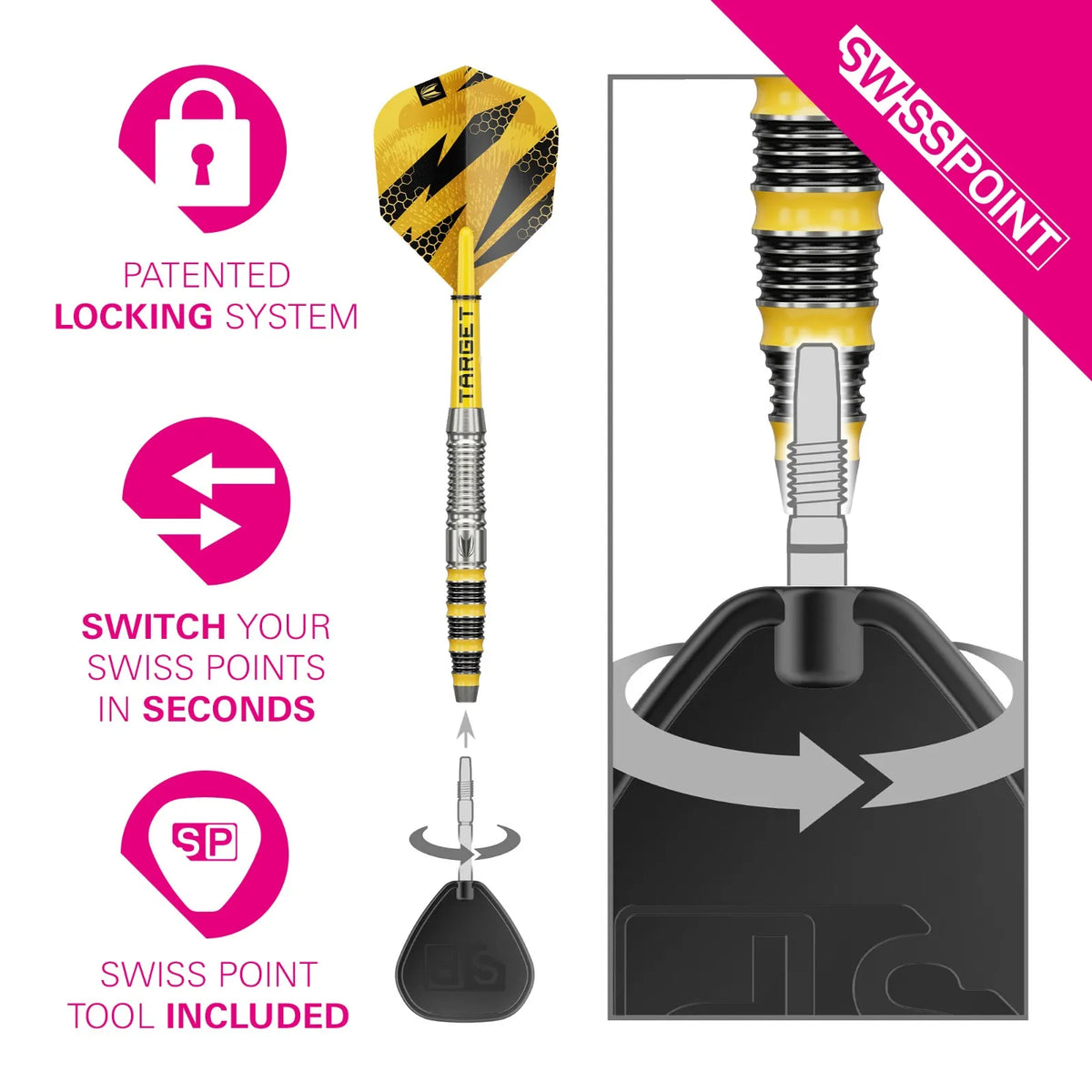Target - Buzz Sp03 - 90% - Steel Šipky - Direct Darts - 3