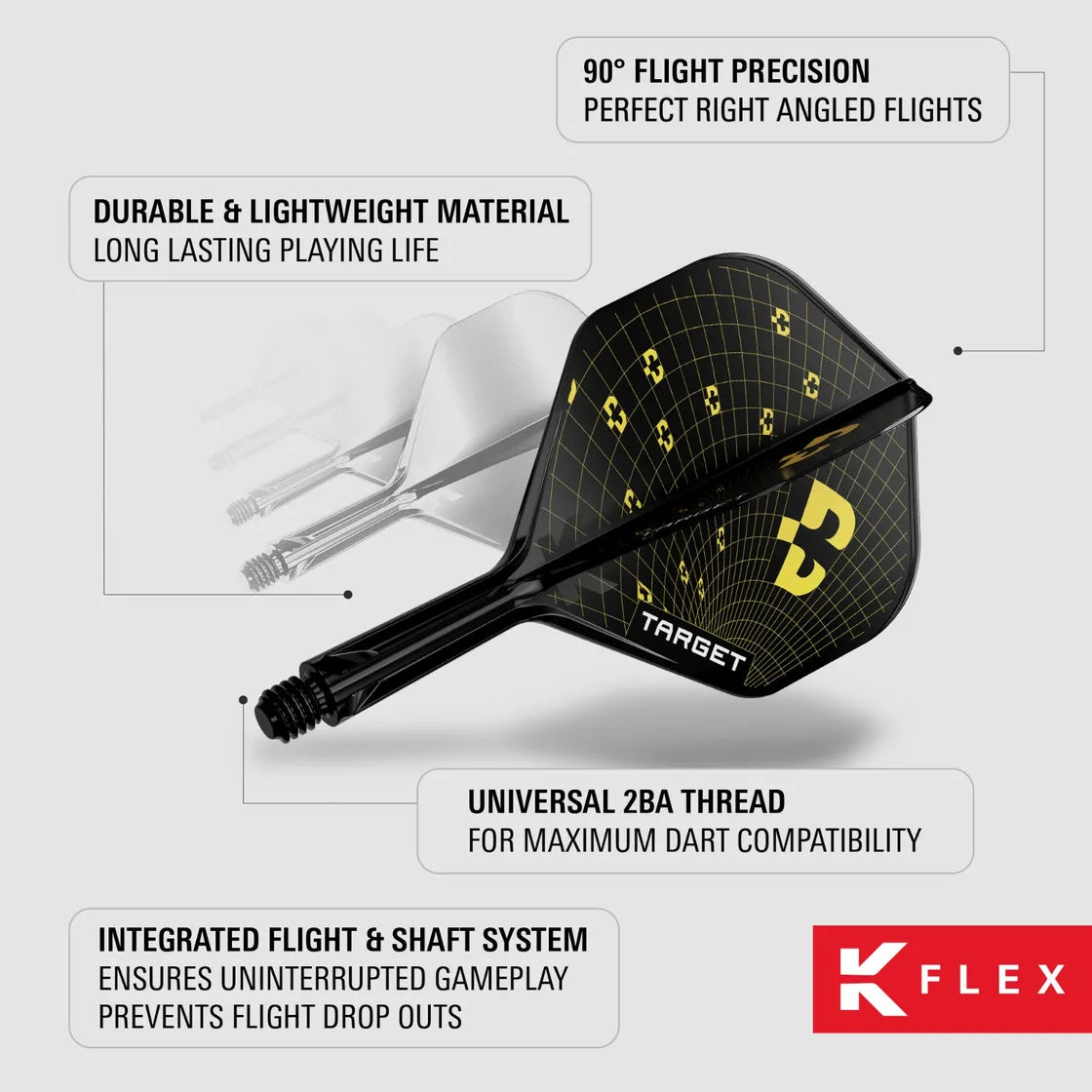 Target - K-Flex - Bolide - No2 - Jednodielny Násadka/Letky Na Šípky - Direct Darts - 5