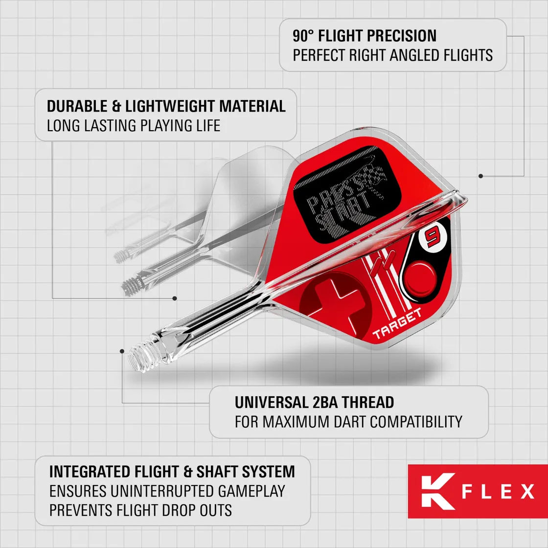 Target - K-Flex - Press Start - No2 - Jednodielny Násadka/Letky Na Šípky - Direct Darts - 5