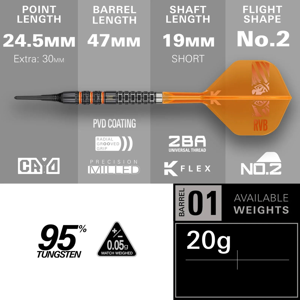Target - Raymond Van Barneveld - 95K - Soft Šipky - Direct Darts - 2