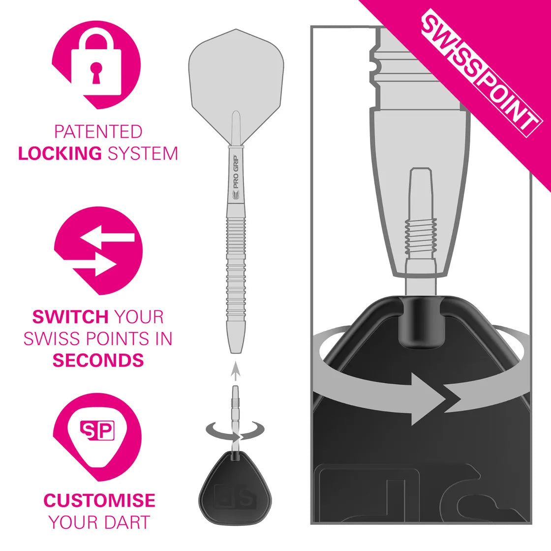 Target - Signature Swiss Point Rst - Zlatý - Hroty Na Šípky - Direct Darts - 4