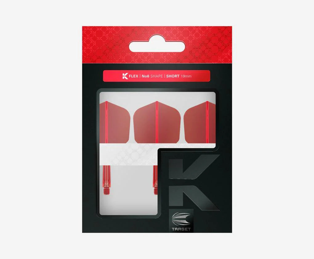 Target - K-Flex - No6 - Červená - Jednodielny Násadka/Letky Na Šípky - Direct Darts - 3