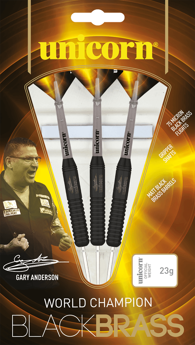 Unicorn - Black Brass Gary Anderson Style 1- Sada Steel Šípok - Direct Darts - 3