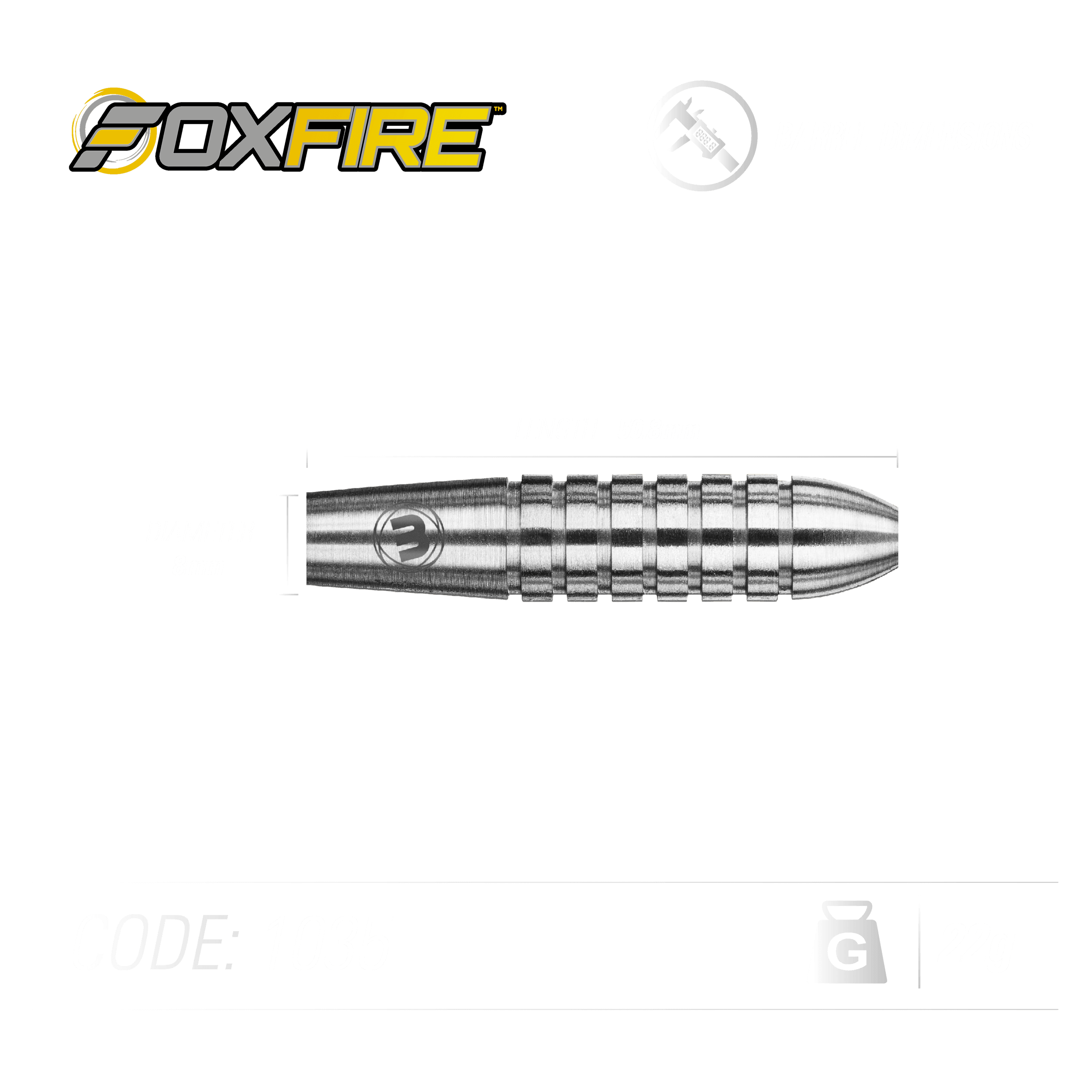 Winmau - Foxfire 80% V2 - Sada Steel Šípok - Direct Darts - 4