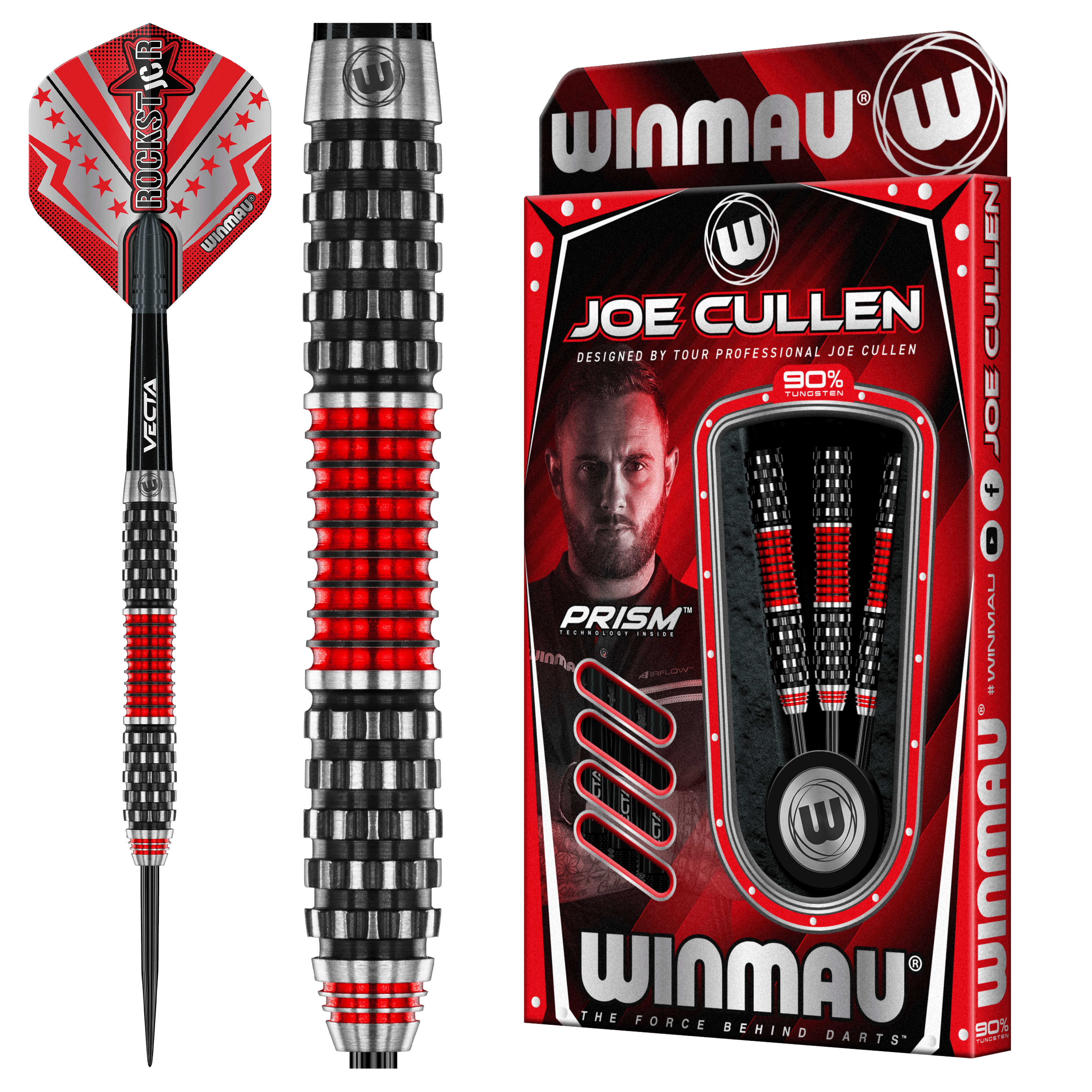 Winmau - Joe Cullen Rockstar Rs 1.0 90% - Sada Steel Šípok - Direct Darts - 2