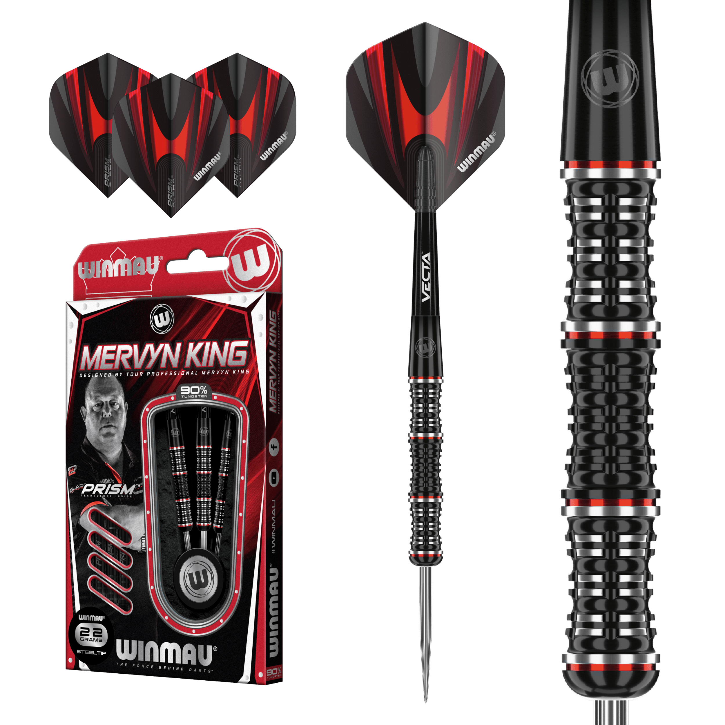 Winmau - Mervyn King Special Edition 90% - Sada Steel Šípok - Direct Darts - 2