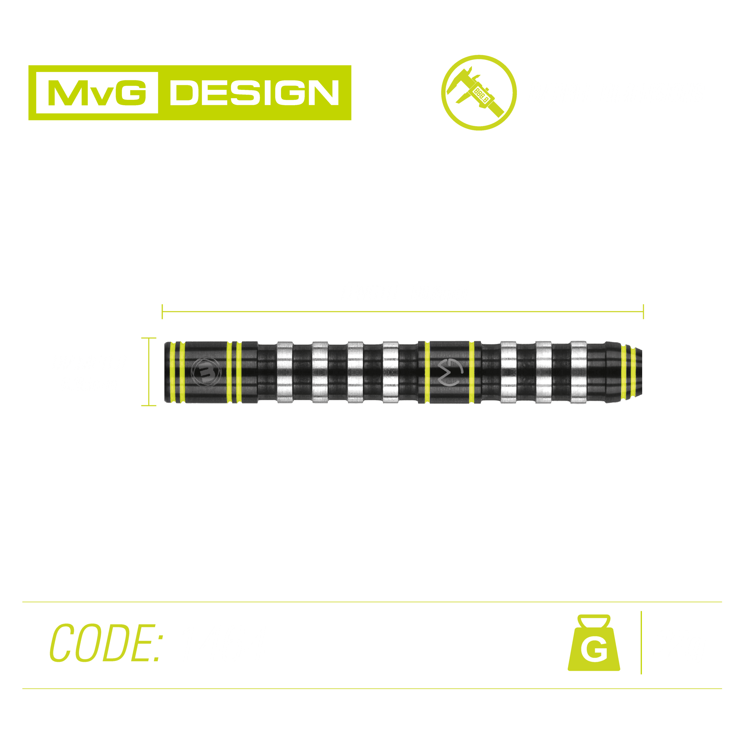 Winmau - Mvg Assault 90% - Sada Steel Šípok - Direct Darts - 4