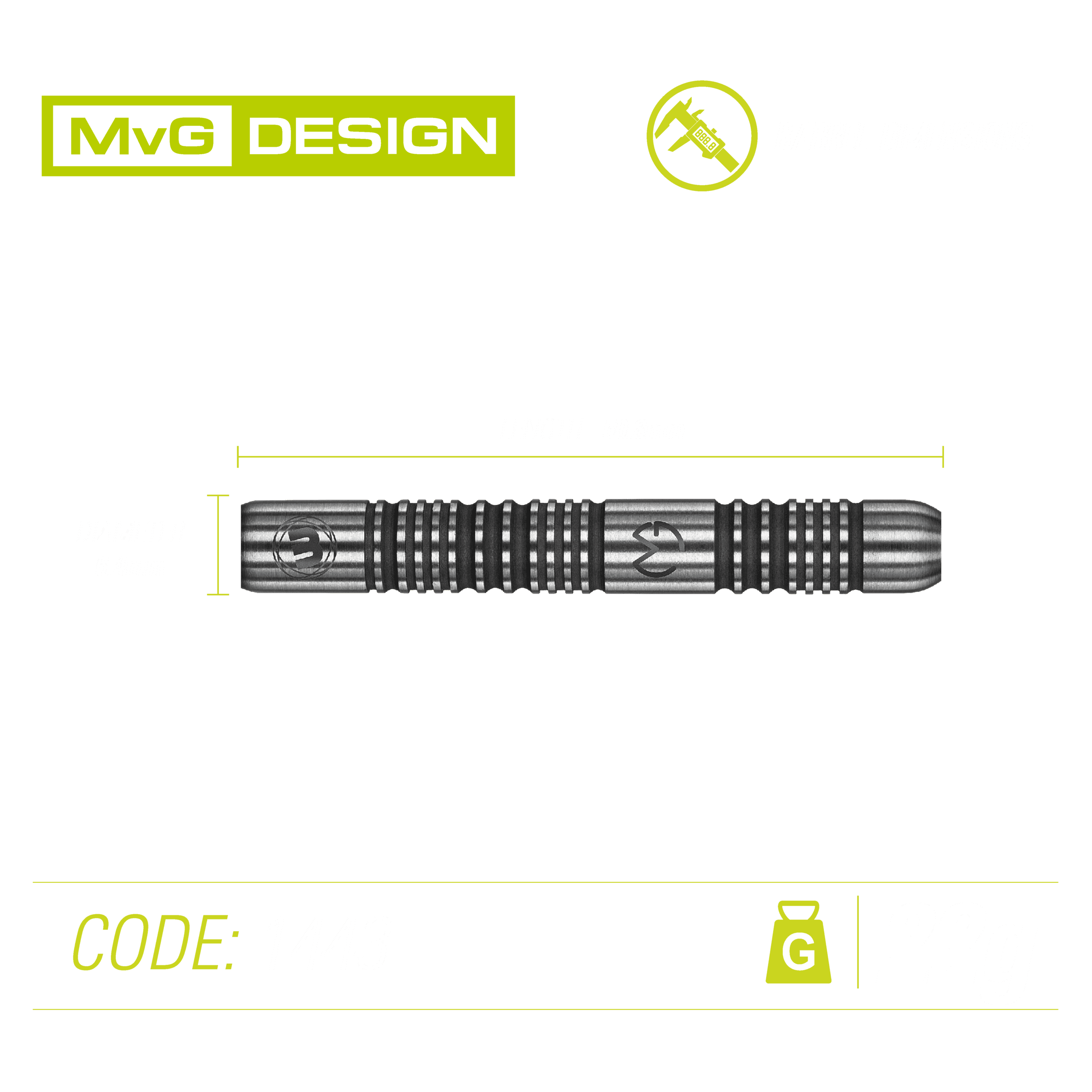 Winmau - Mvg Authentic 85% - Sada Steel Šípok - Direct Darts - 4