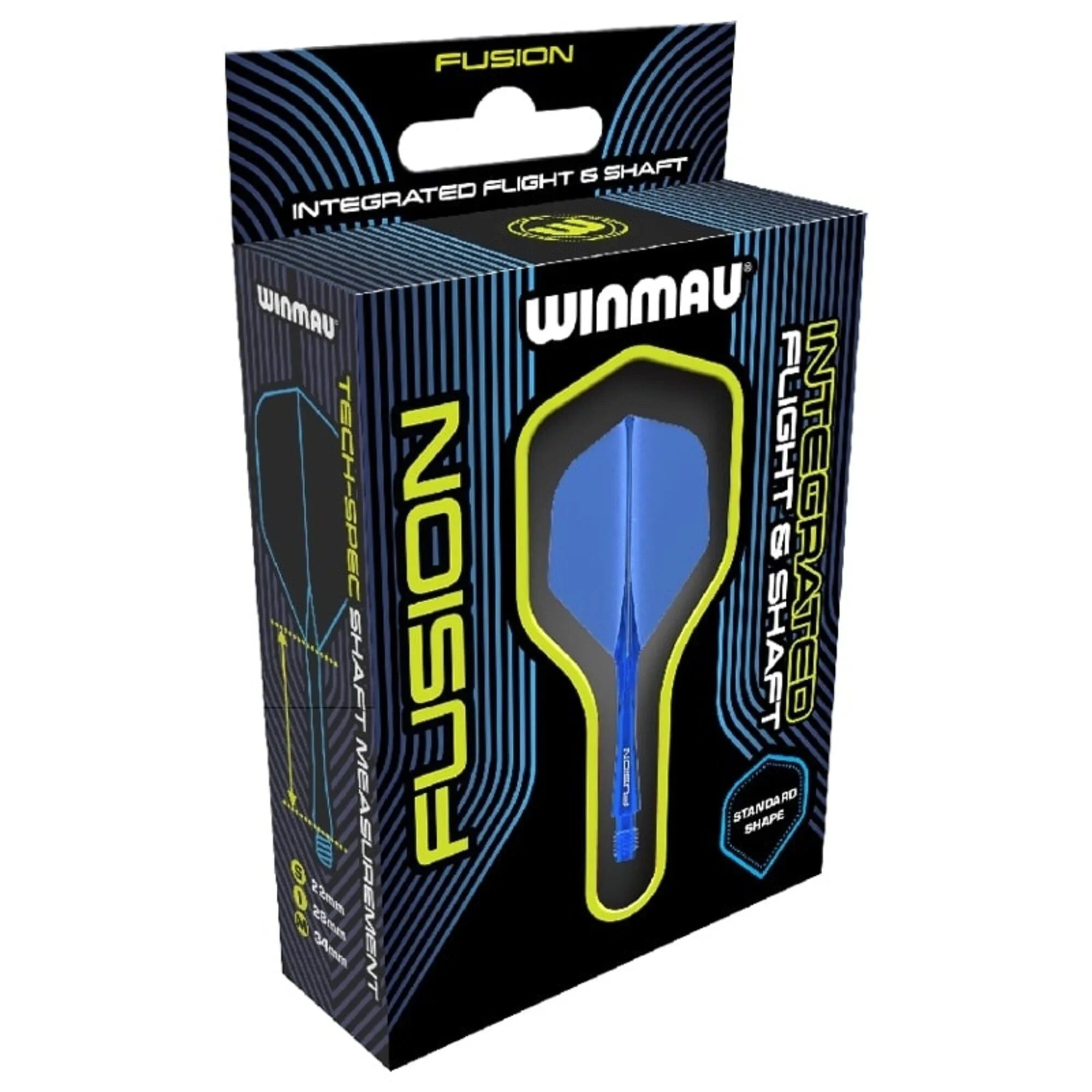 Winmau - Fusion - Azúrová Modrá - No2 - Jednodielny Násadka/Letky Na Šípky - Direct Darts - 4