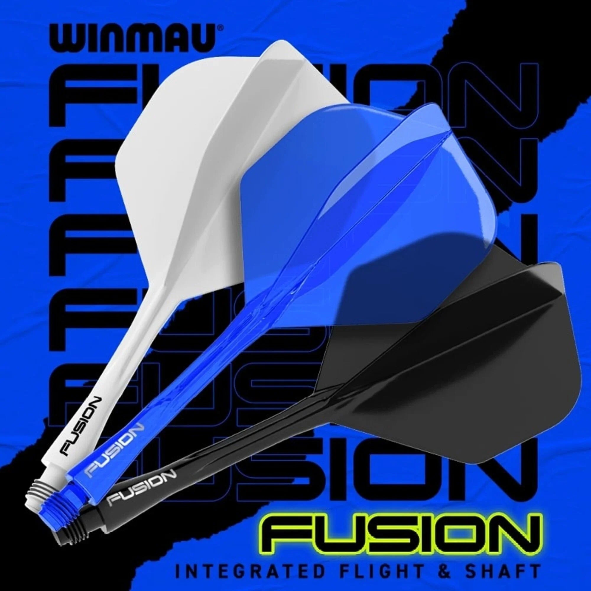 Winmau - Fusion - Azúrová Modrá - No2 - Jednodielny Násadka/Letky Na Šípky - Direct Darts - 6
