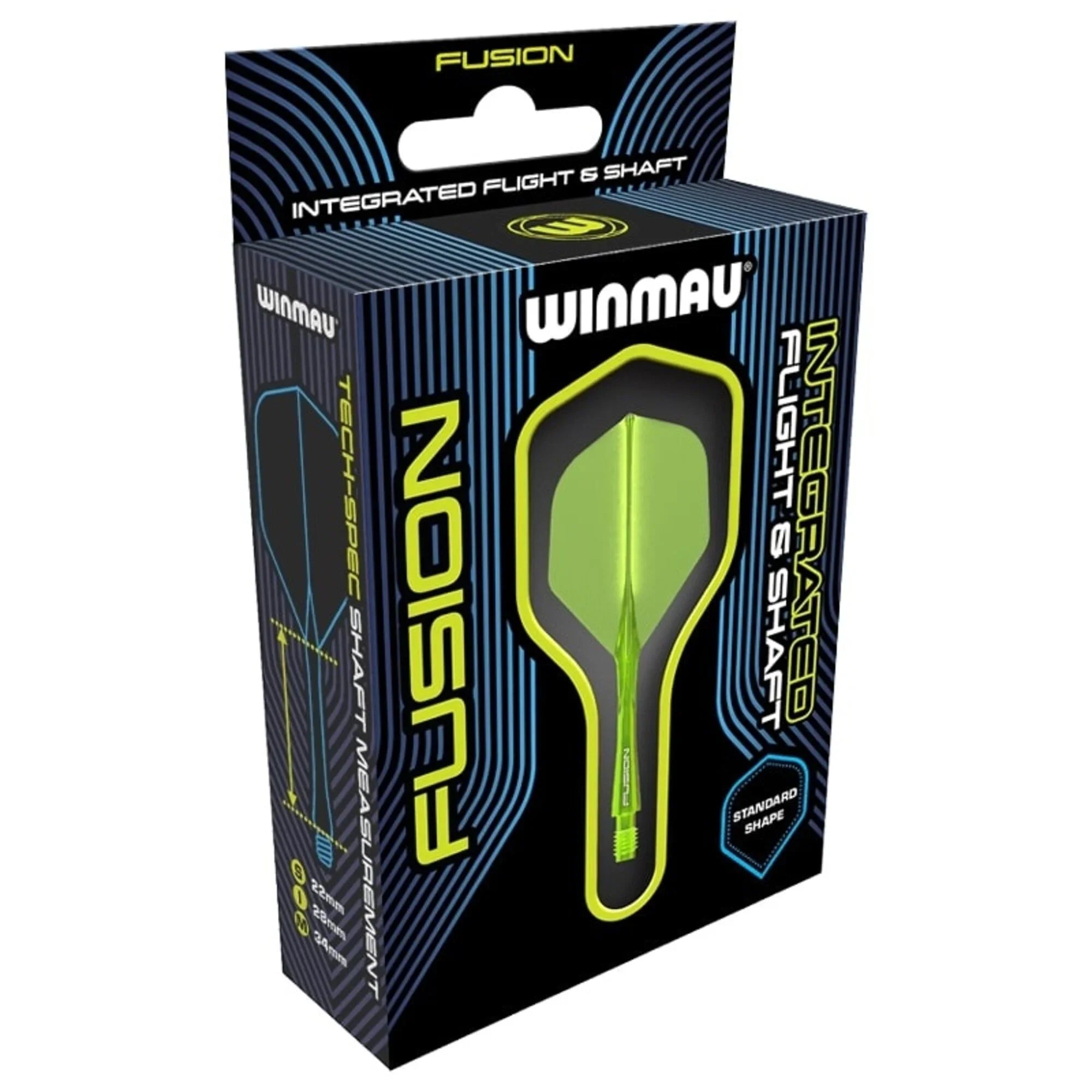 Winmau - Fusion - Žltá - No2 - Jednodielny Násadka/Letky Na Šípky - Direct Darts - 3