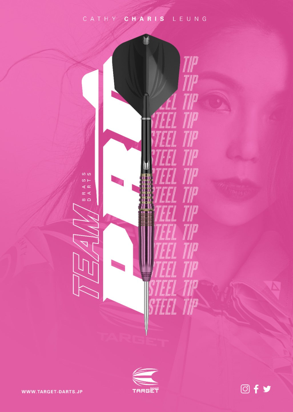 Target Japan - Team Pro Cathy Leung Charis - Brass - Sada Steel Šípok - Direct Darts - 2