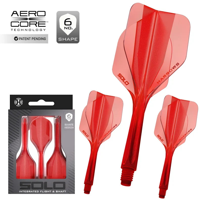 Harrows - Solo 6 - Červená - Šípky Letky/Násadky - Direct Darts - 1