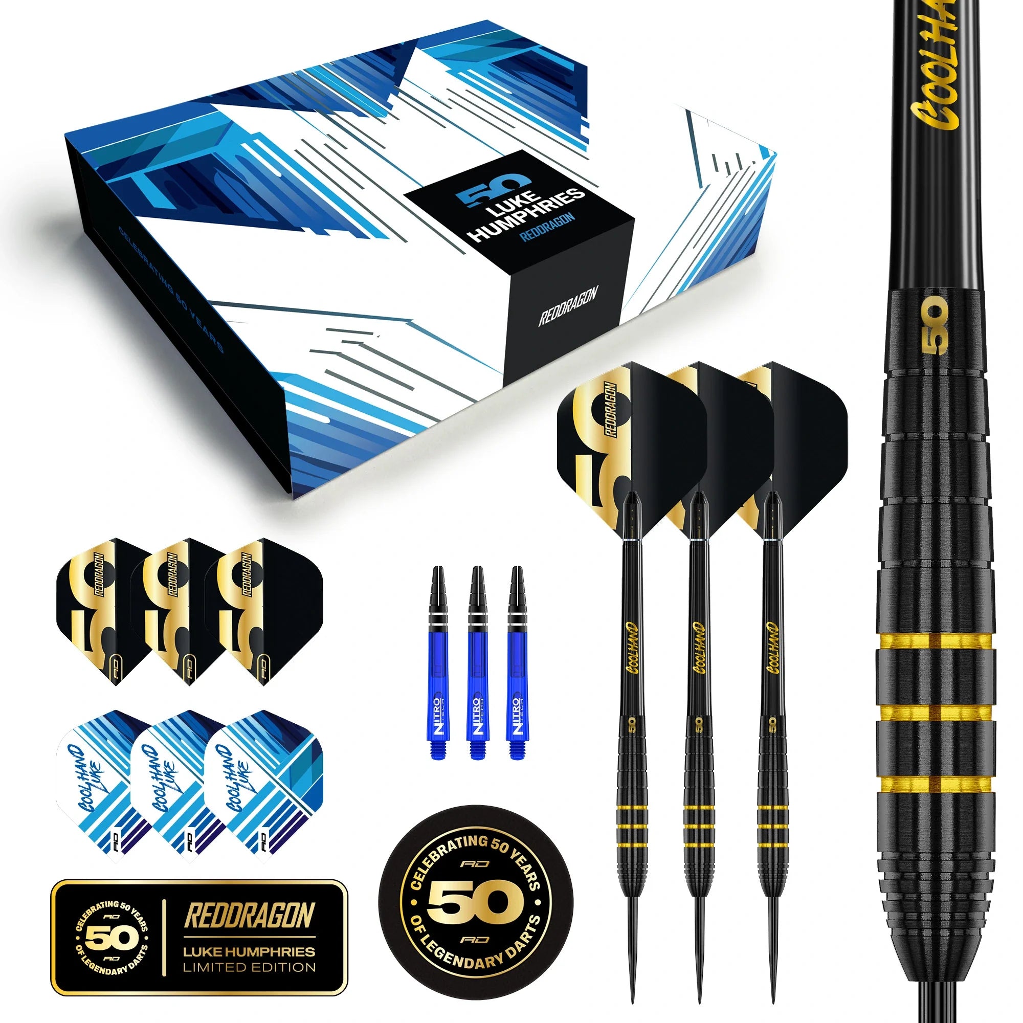Red Dragon - Luke Humphries 50 Years Limited Edition - Sada Steel Šípok - Direct Darts - 1