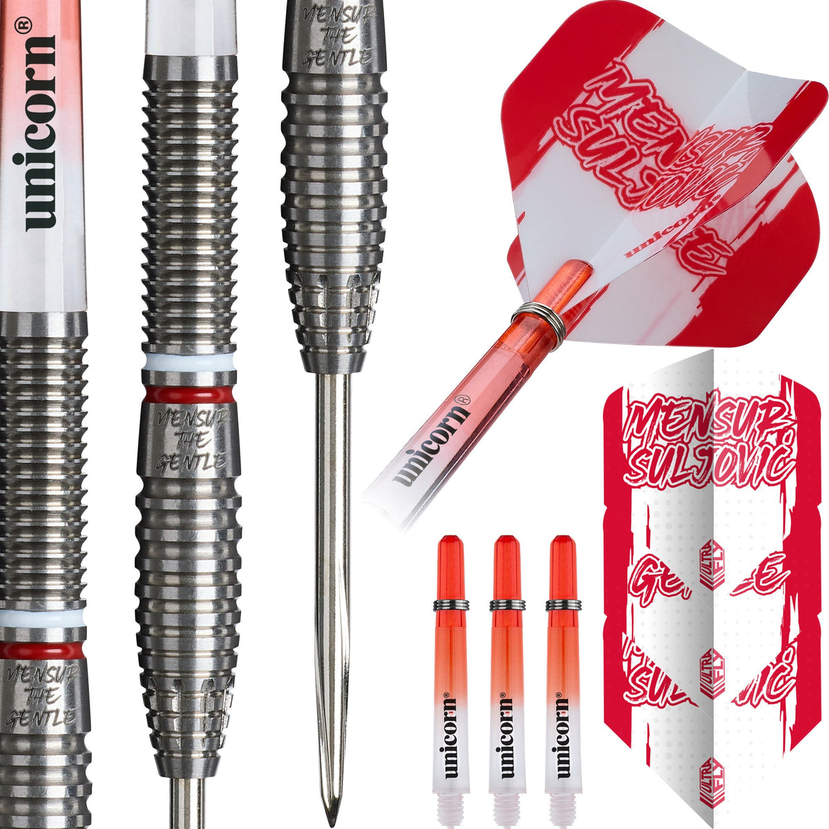 Unicorn - Mensur Suljovic - 95% - Steel Šipky - Direct Darts - 1