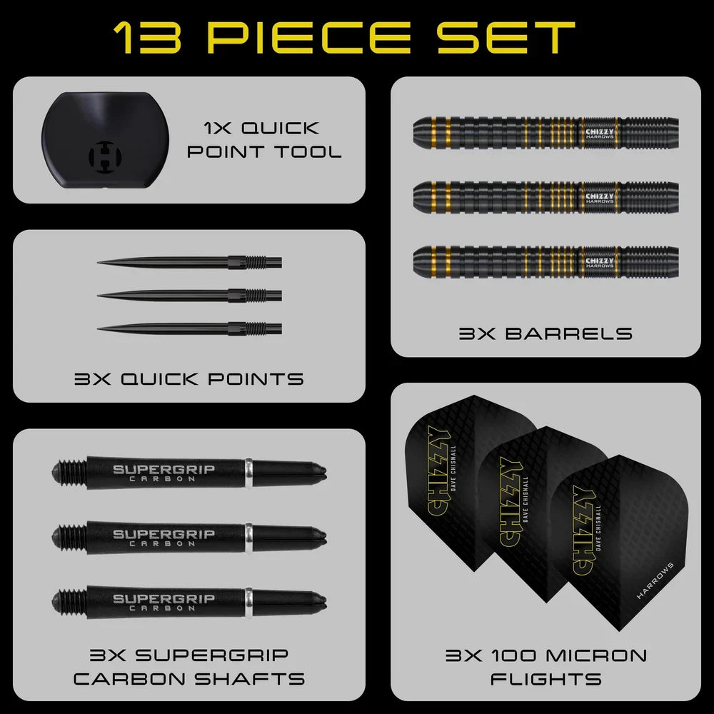 Harrows - Chizzy Series 3 - 90% - Quick Point - Steel Šipky - Direct Darts - 7