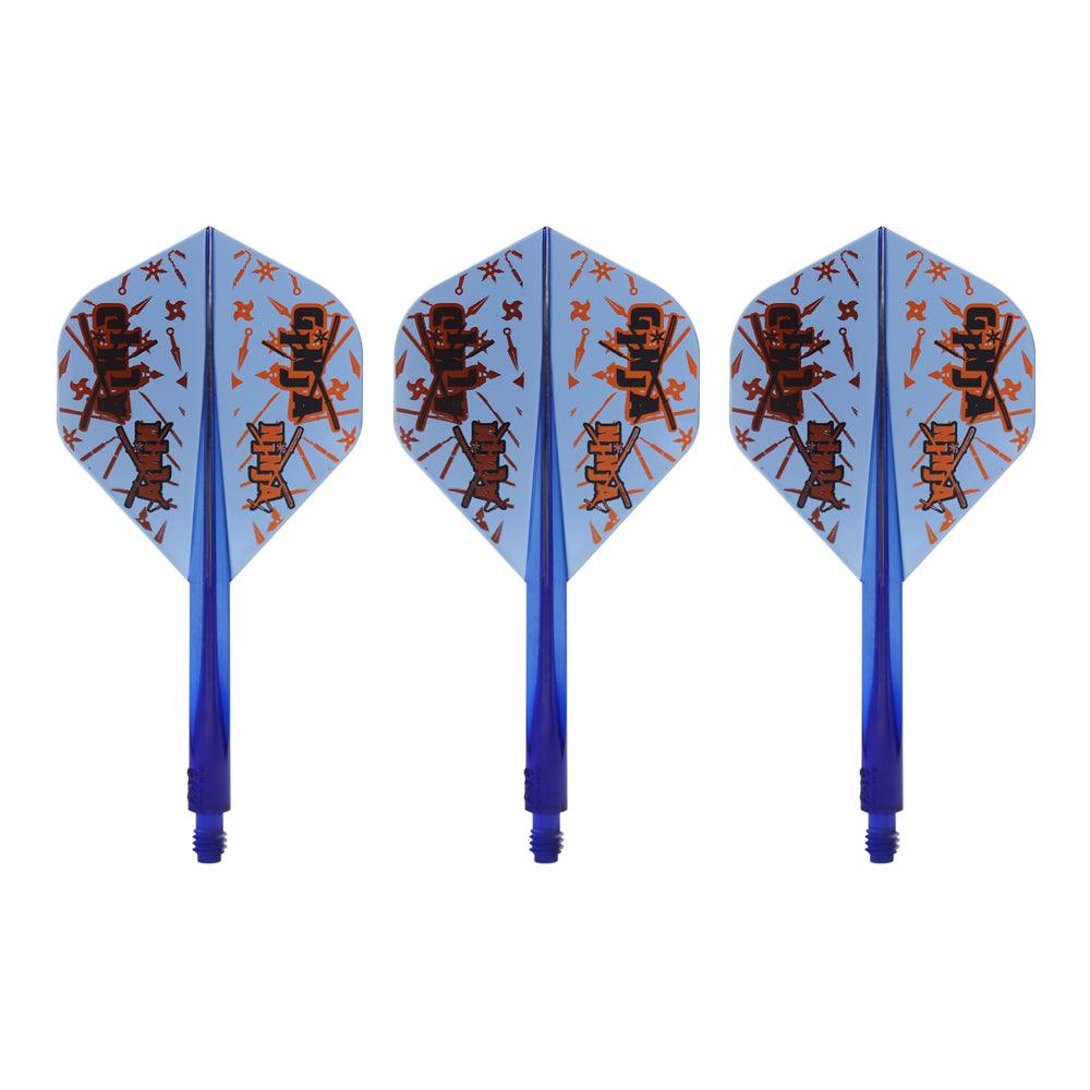 Condor - Axe Ginja Ninja - Priehľadná Modrá - No2 - Jednodielny Násadka/Letky Na Šípky - Direct Darts - 1
