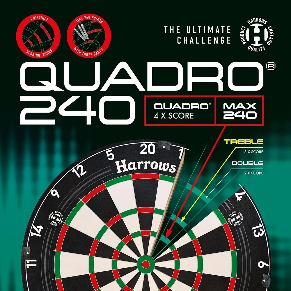 Harrows - Quadro 240 - Sisalový Terč Na Šípky - Direct Darts - 8