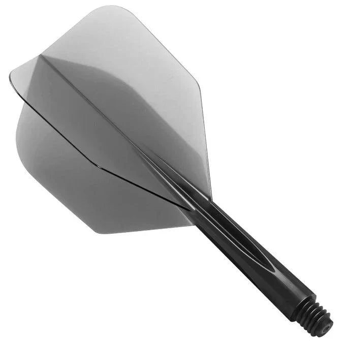 Condor - Zero Stress - Plain - Priehľadná Čierna - No6 - Jednodielny Násadka/Letky Na Šípky - Direct Darts - 1