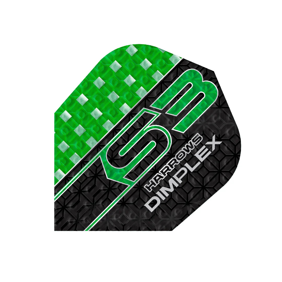Harrows - Dimplex S3 Zelená - No6 - 100 Mikrón - Letky Na Šípky - Direct Darts - 1