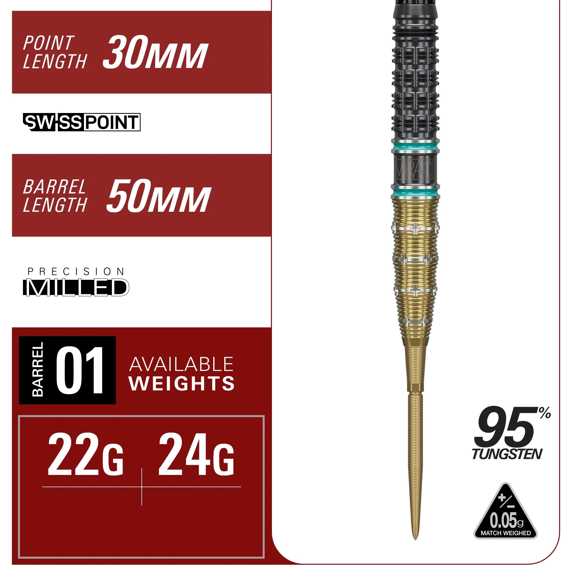 Target Japan - The Miracle Gen7.5 - 95 - Steel Šípky - Direct Darts - 3