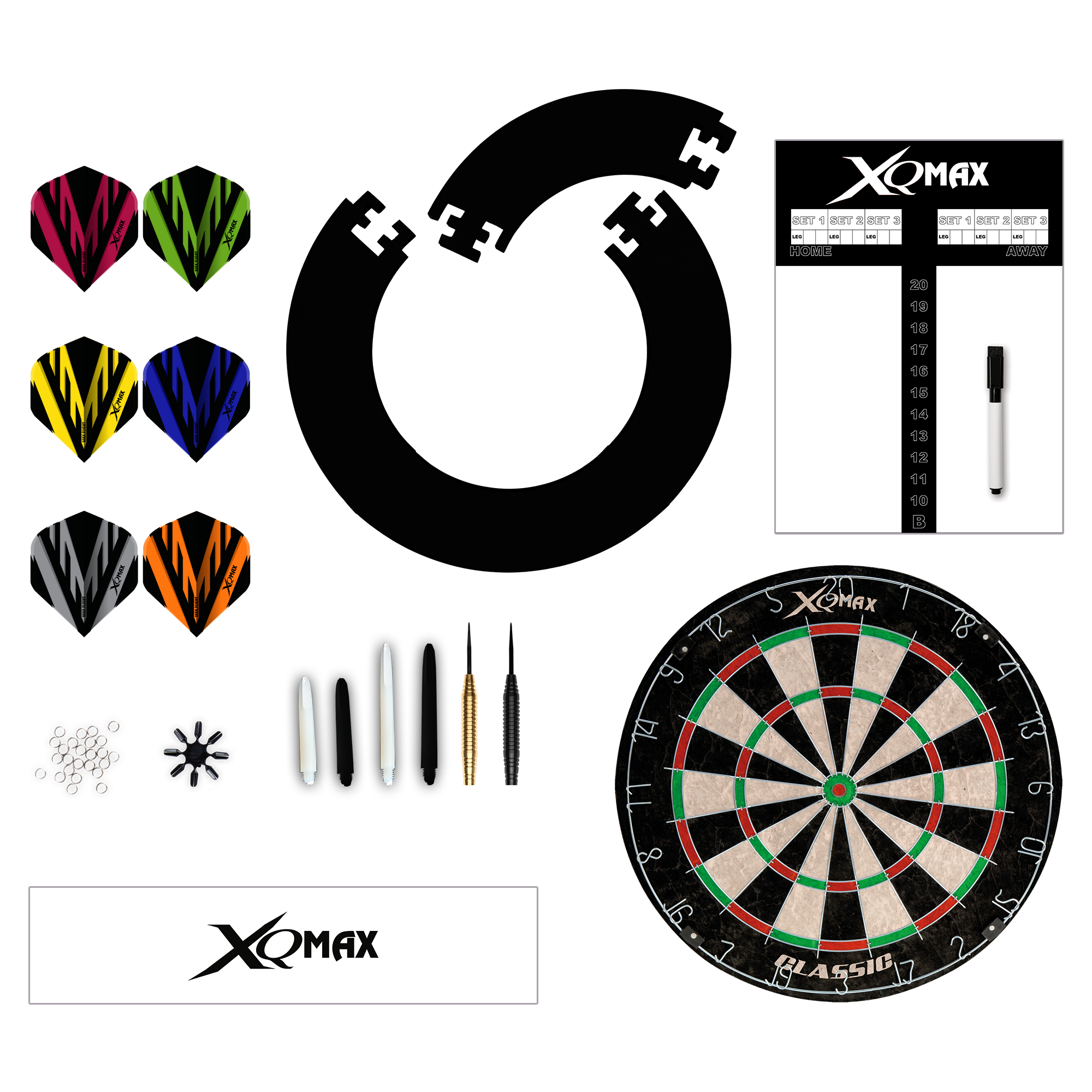 Xqmax - Turnájová Darts Sada Čierna - Terče Na Šípky Set - Direct Darts - 1