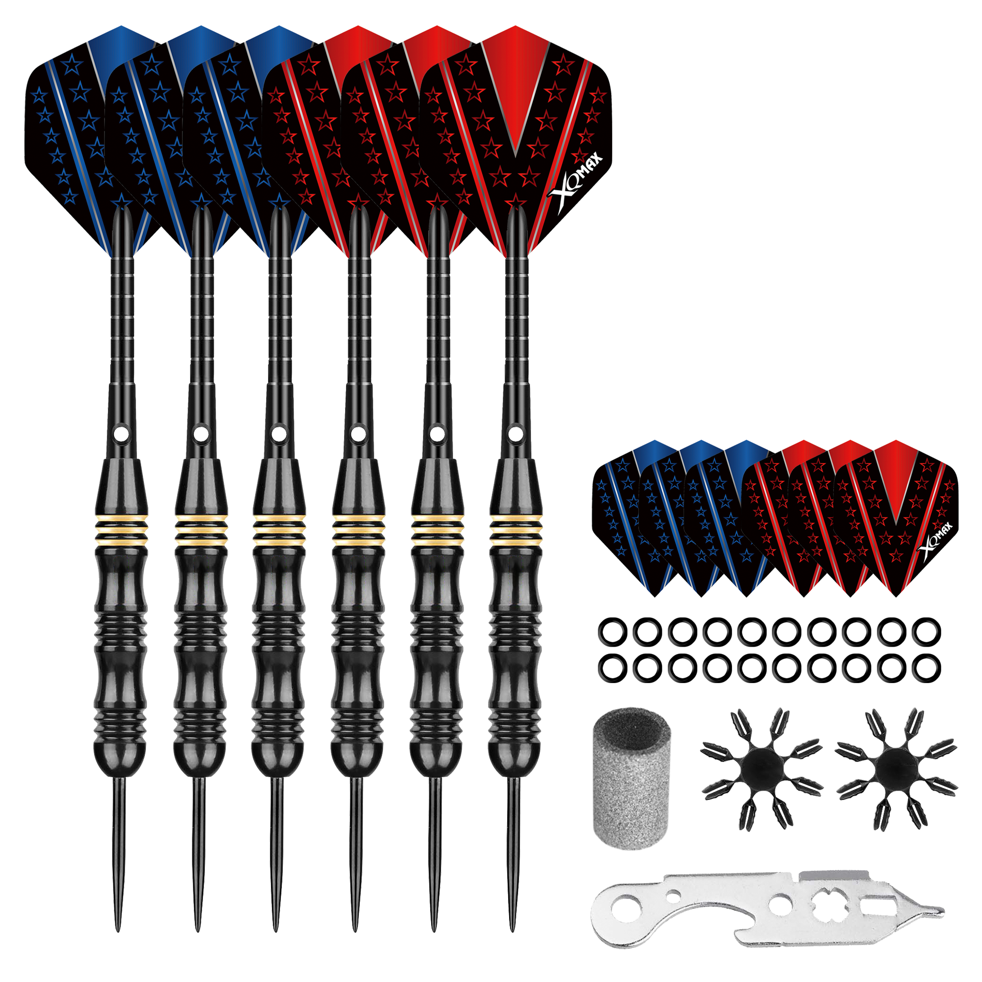 Xqmax - Čierna Mosadz (56 Ks) - Sada Steel Šípok - Direct Darts - 1