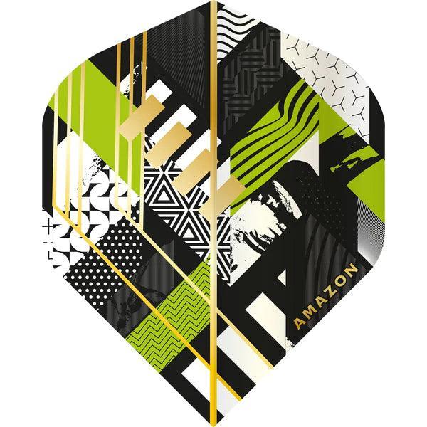 Amazon - Abstract - Čierna & Zelená - No2 - 100 Mikrón - Letky Na Šípky - Direct Darts - 1