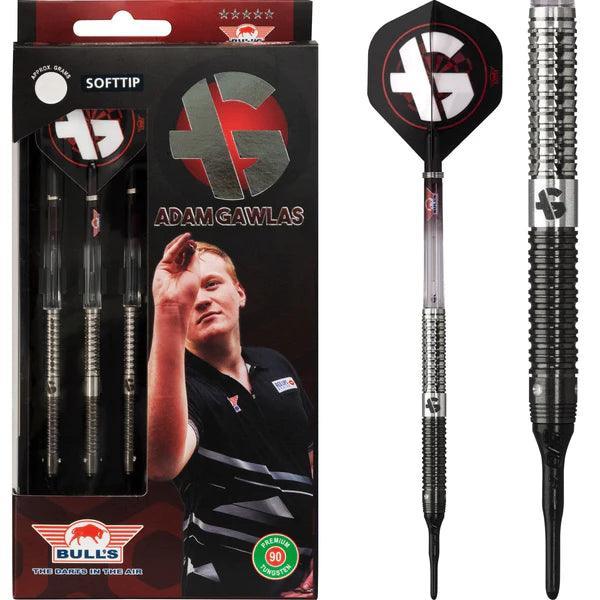 Bulls - Adam Gawlas 90% - Čierna&Strieborná - Sada Soft Šípok - Direct Darts - 1
