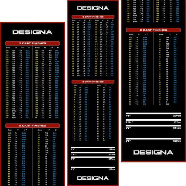 Designa - Skórovacia Tabuľa - Protisklzová Vrstva - 290Cm*80Cm - Červená - Koberec Na Šípky - Direct Darts - 1