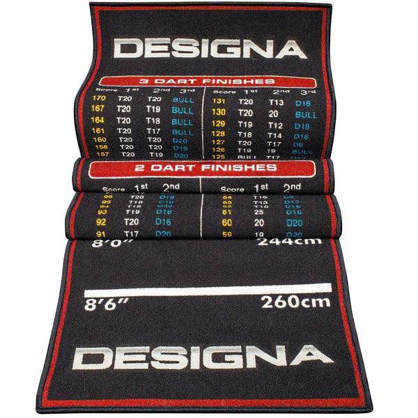 Designa - Skórovacia Tabuľa - Protisklzová Vrstva - 290Cm*80Cm - Červená - Koberec Na Šípky - Direct Darts - 2