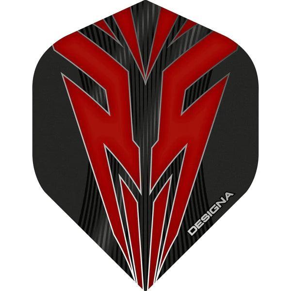 Designa - Mako Darts Flights - Červená - No2 - 100 Mikrón - Letky Na Šípky - Direct Darts - 1