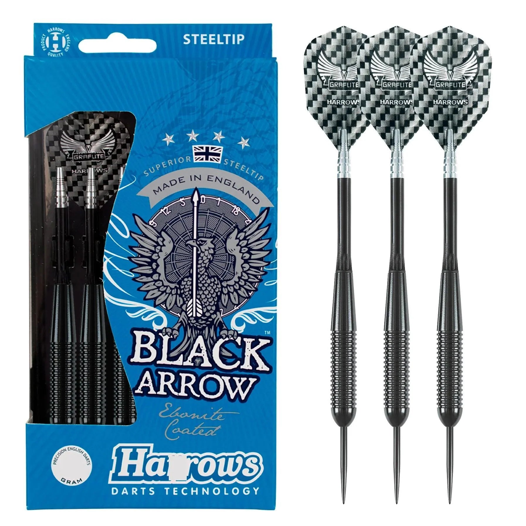 Harrows - Black Arrow 19 G - Sada Steel Šípok - Direct Darts - 2
