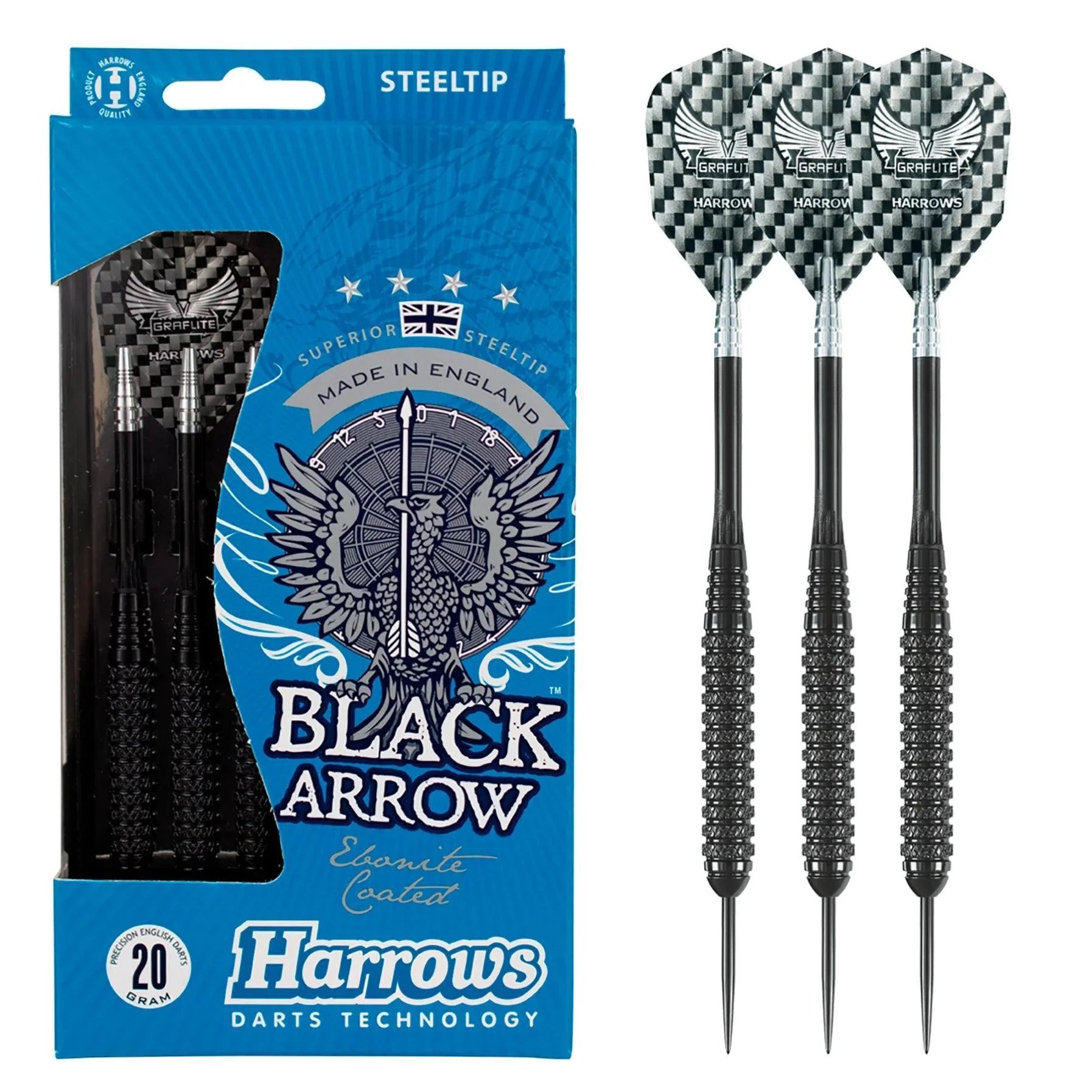 Harrows - Black Arrow 20 G - Sada Steel Šípok - Direct Darts - 2