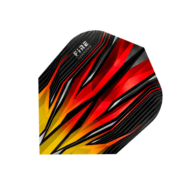 Harrows - Fire Žltá/Červená - 100 Mikrón - Letky Na Šípky - Direct Darts - 1
