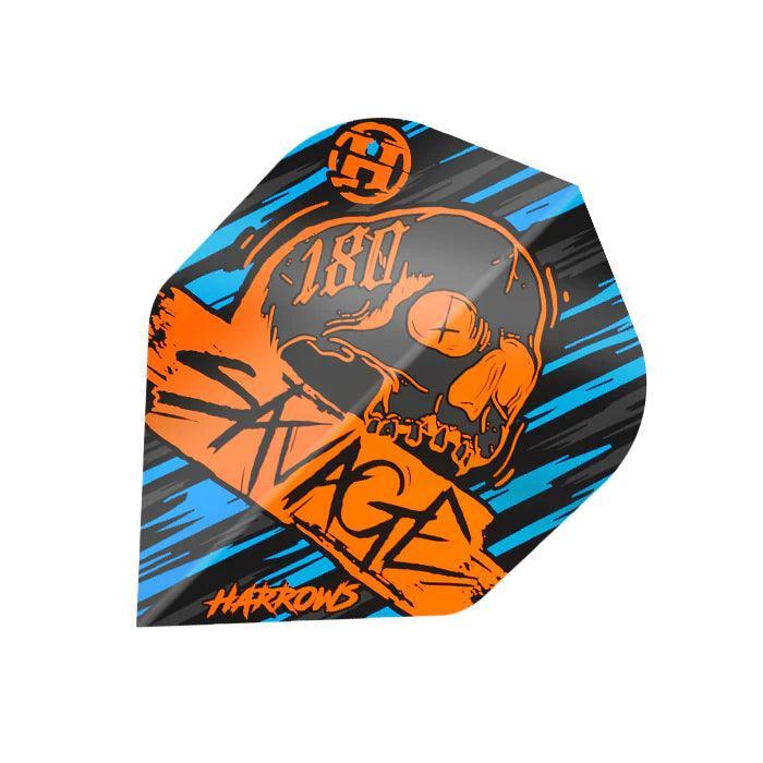 Harrows - Savage Oranžová/Modrá - Letky Na Šípky - Direct Darts - 1