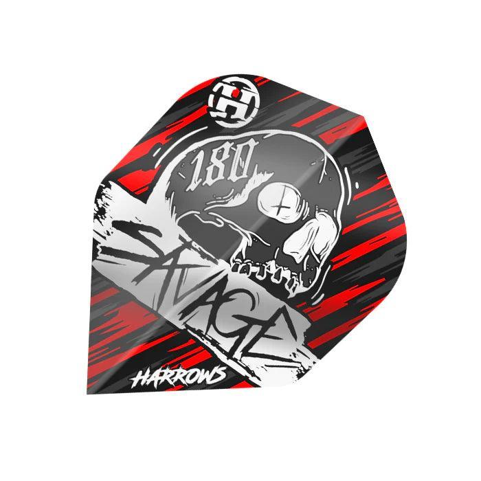 Harrows - Savage Červená/Strieborná - Letky Na Šípky - Direct Darts - 1