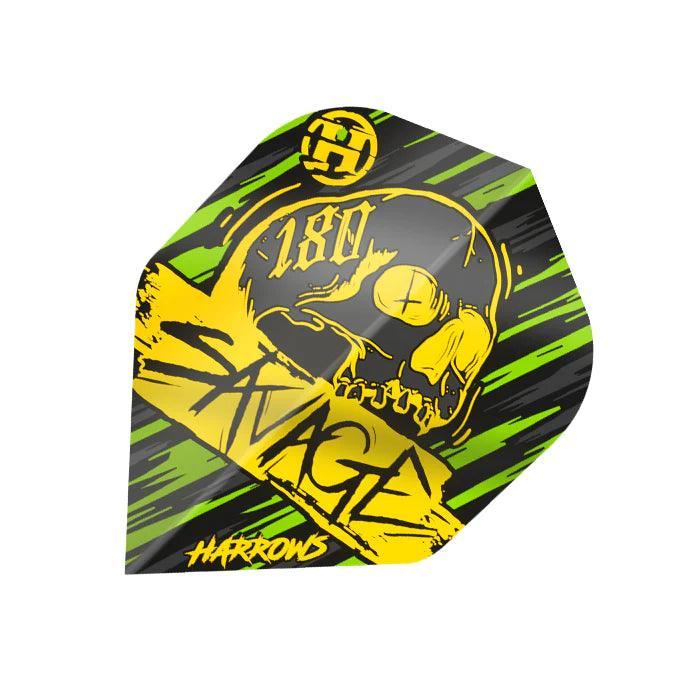 Harrows - Savage Žltá/Zelená - Letky Na Šípky - Direct Darts - 1