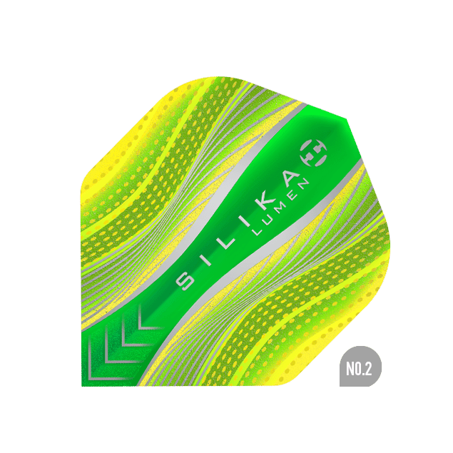 Harrows - Silika Lumen No2 Žltá/Zelená - 100 Mikrón - Letky Na Šípky - Direct Darts - 1