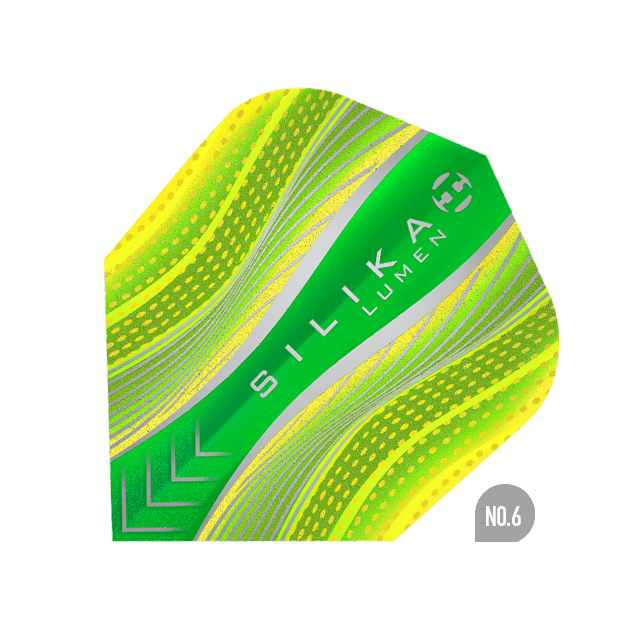Harrows - Silika Lumen No6 Žltá/Zelená - 100 Mikrón - Letky Na Šípky - Direct Darts - 1