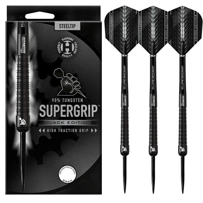 Harrows - Supergrip 90% Black Edition - Sada Steel Šípok - Direct Darts - 2