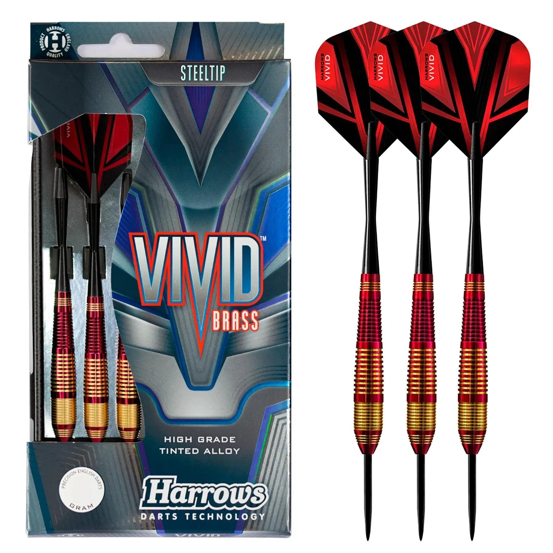 Harrows - Vivid Červená - Sada Steel Šípok - Direct Darts - 2