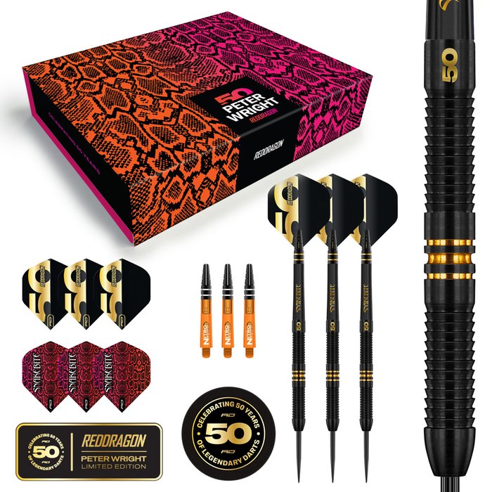 Red Dragon - Peter Wright 50 Years 90% - Steel Šípky - Direct Darts - 1