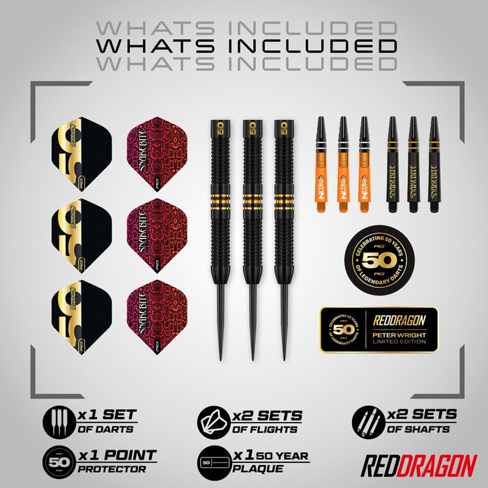 Red Dragon - Peter Wright 50 Years 90% - Steel Šípky - Direct Darts - 3