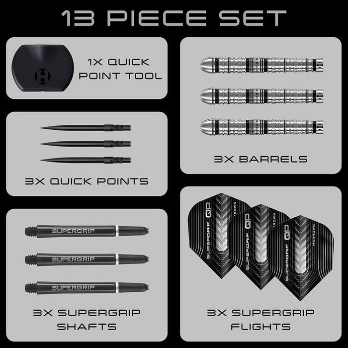 Harrows - Supergrip Qp Tapered 90% - Steel Šípky - Direct Darts - 5