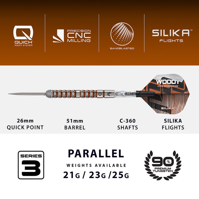 Harrows - Luke Woodhouse Series 3 90% - Steel Šípky - Direct Darts - 4