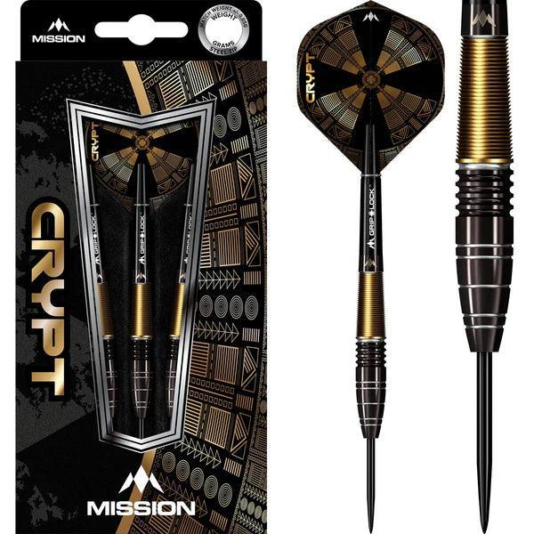 Mission - Crypt Darts M1 - Čierna & Zlatá - Sada Steel Šípok - Direct Darts - 1
