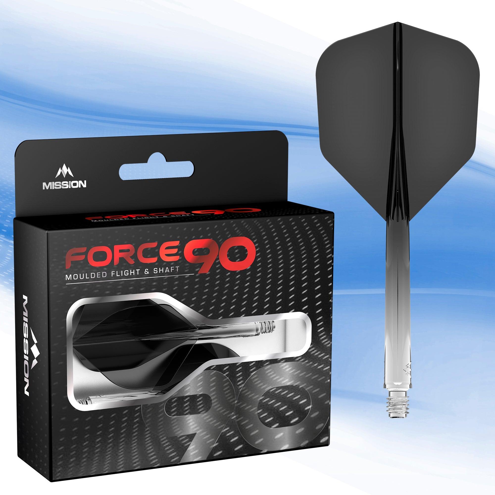 Mission - Force 90 Priehľadná Čierna - No6- Letky/Násadka Na Šípky - Direct Darts - 2