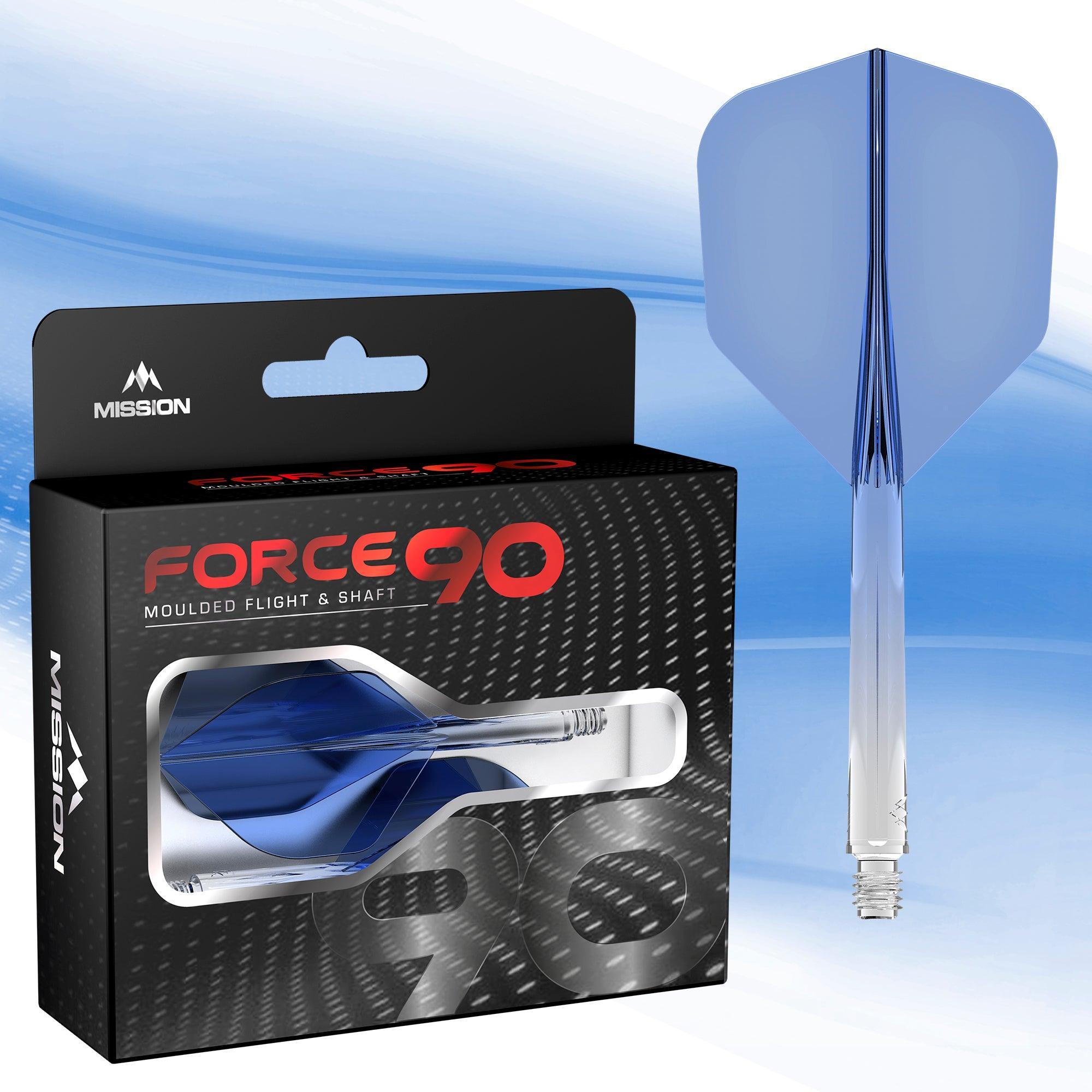 Mission - Force 90 Priehľadná Modrá - No6 - Letky/Násadka Na Šípky - Direct Darts - 2